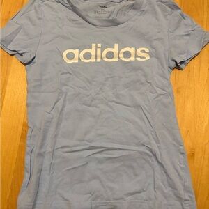 Adidas Sky Blue Tee with White Logo